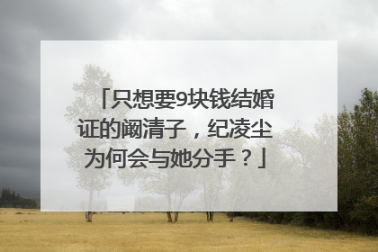 只想要9块钱结婚证的阚清子,纪凌尘为何会与她分手?