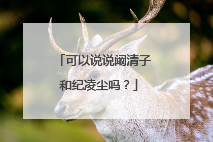 可以说说阚清子和纪凌尘吗？