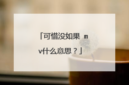 可惜没如果 mv什么意思？