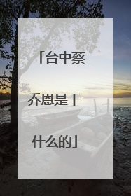 台中蔡乔恩是干什么的