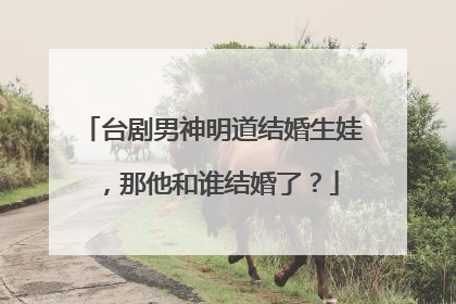 台剧男神明道结婚生娃，那他和谁结婚了？