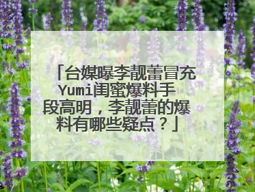 台媒曝李靓蕾冒充Yumi闺蜜爆料手段高明，李靓蕾的爆料有哪些疑点？