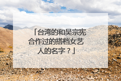台湾的和吴宗宪合作过的搭档女艺人的名字?
