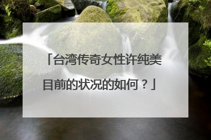 台湾传奇女性许纯美目前的状况的如何?