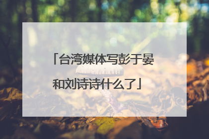 台湾媒体写彭于晏和刘诗诗什么了