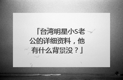 台湾明星小S老公的详细资料，他有什么背景没？