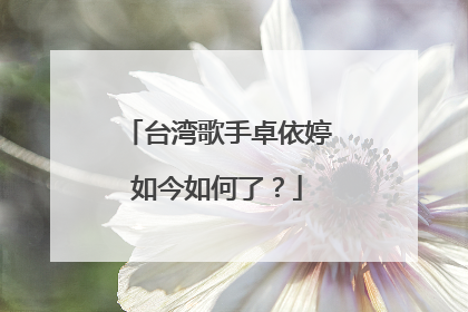 台湾歌手卓依婷如今如何了?