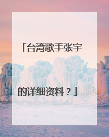 台湾歌手张宇的详细资料？