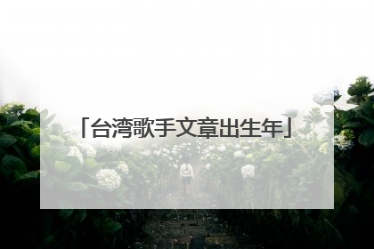 台湾歌手文章出生年