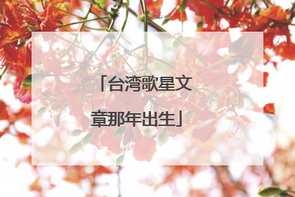台湾歌星文章那年出生