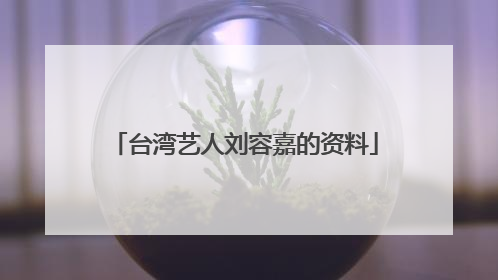 台湾艺人刘容嘉的资料