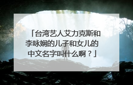台湾艺人艾力克斯和李咏娴的儿子和女儿的中文名字叫什么啊？
