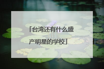 台湾还有什么盛产明星的学校