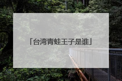 台湾青蛙王子是谁