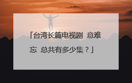台湾长篇电视剧 意难忘 总共有多少集？