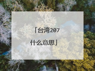 台湾207什么意思