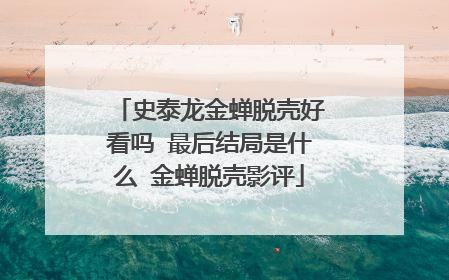 史泰龙金蝉脱壳好看吗 最后结局是什么 金蝉脱壳影评
