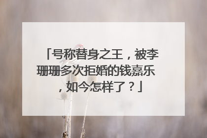 号称替身之王，被李珊珊多次拒婚的钱嘉乐，如今怎样了？