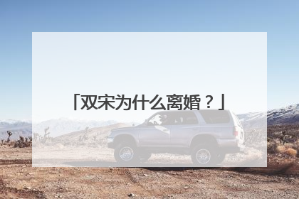 双宋为什么离婚？