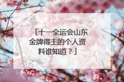 十一全运会山东金牌得主的个人资料谁知道?