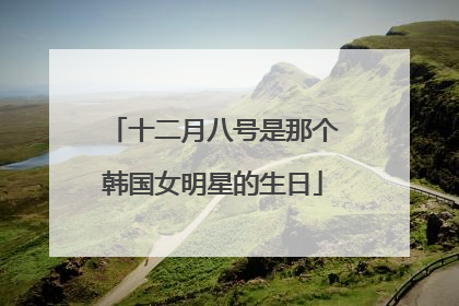 十二月八号是那个韩国女明星的生日