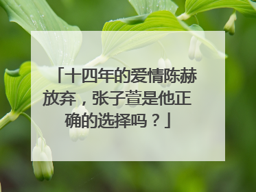 十四年的爱情陈赫放弃，张子萱是他正确的选择吗？
