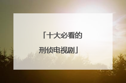 十大必看的刑侦电视剧