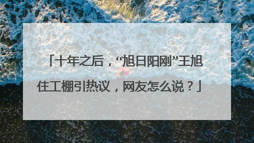 十年之后,“旭日阳刚”王旭住工棚引热议,网友怎么说?