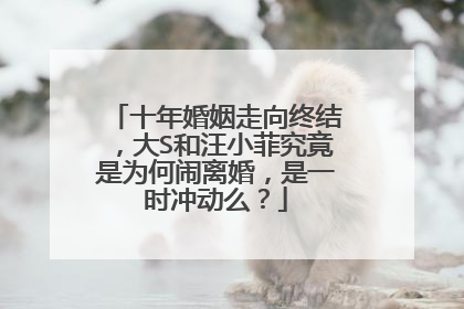 十年婚姻走向终结，大S和汪小菲究竟是为何闹离婚，是一时冲动么？