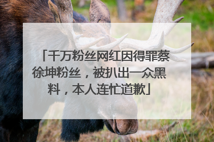 千万粉丝网红因得罪蔡徐坤粉丝，被扒出一众黑料，本人连忙道歉
