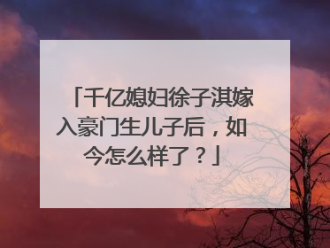 千亿媳妇徐子淇嫁入豪门生儿子后,如今怎么样了?