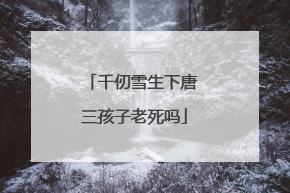千仞雪生下唐三孩子老死吗