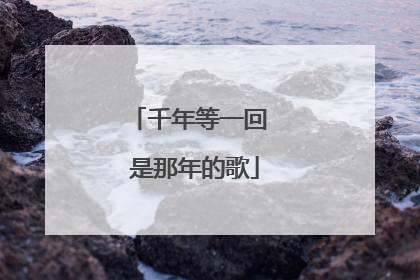 千年等一回 是那年的歌