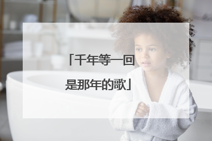 千年等一回 是那年的歌