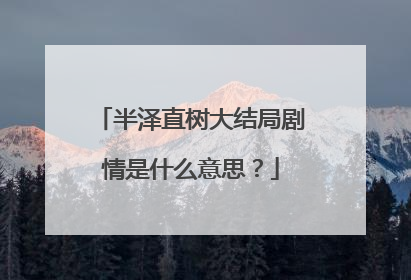 半泽直树大结局剧情是什么意思?