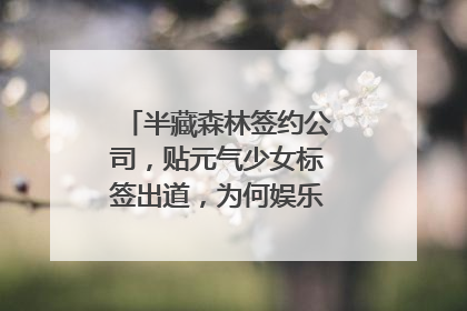 半藏森林签约公司，贴元气少女标签出道，为何娱乐圈越来越病态？