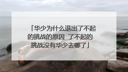 华少为什么退出了不起的挑战的原因 了不起的挑战没有华少去哪了