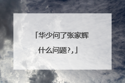 华少问了张家辉什么问题?,