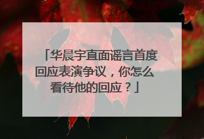 华晨宇直面谣言首度回应表演争议，你怎么看待他的回应？