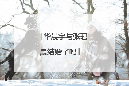 华晨宇与张碧晨结婚了吗