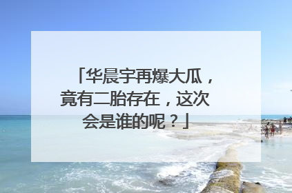 华晨宇再爆大瓜,竟有二胎存在,这次会是谁的呢?