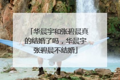 华晨宇和张碧晨真的结婚了吗，华晨宇张碧晨不结婚