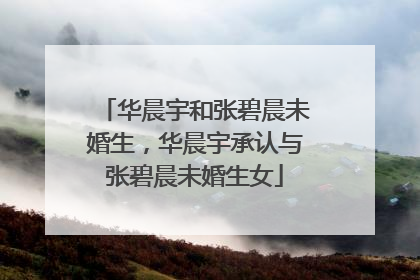 华晨宇和张碧晨未婚生,华晨宇承认与张碧晨未婚生女