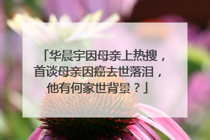 华晨宇因母亲上热搜,首谈母亲因癌去世落泪,他有何家世背景?