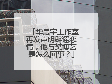 华晨宇工作室再发声明辟谣恋情，他与樊博艺是怎么回事？