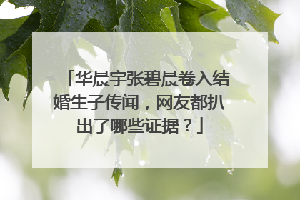 华晨宇张碧晨卷入结婚生子传闻,网友都扒出了哪些证据?
