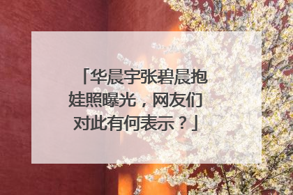 华晨宇张碧晨抱娃照曝光,网友们对此有何表示?
