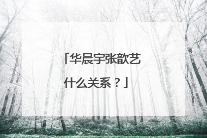 华晨宇张歆艺什么关系？