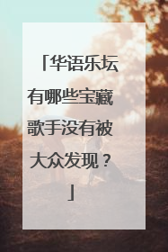 华语乐坛有哪些宝藏歌手没有被大众发现？