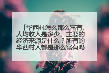 华西村怎么那么富有、人均收入是多少、主要的经济来源是什么?所有的华西村人都是那么富有吗?还是一少部